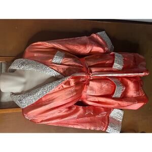 Japanese 70s 80s vintage womens silk embroidery pajamas Jacket Coat sz med lg